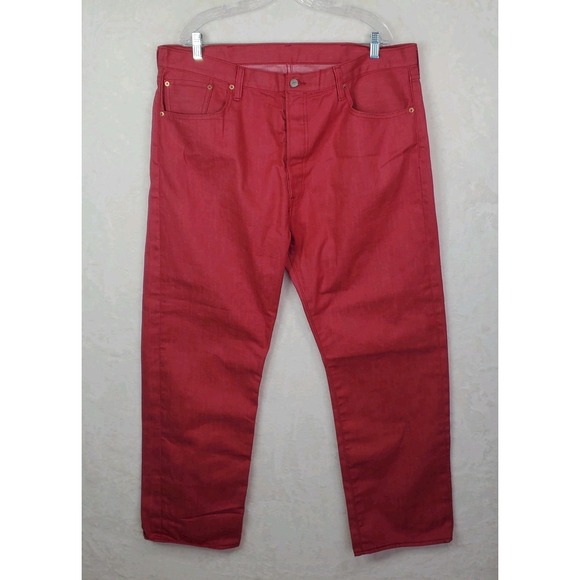 Levi's Other - LEVI'S 501 Red Buttonfly Denim MEN'S Straight Leg Jeans Sz 40x30 PC9-00501-2511